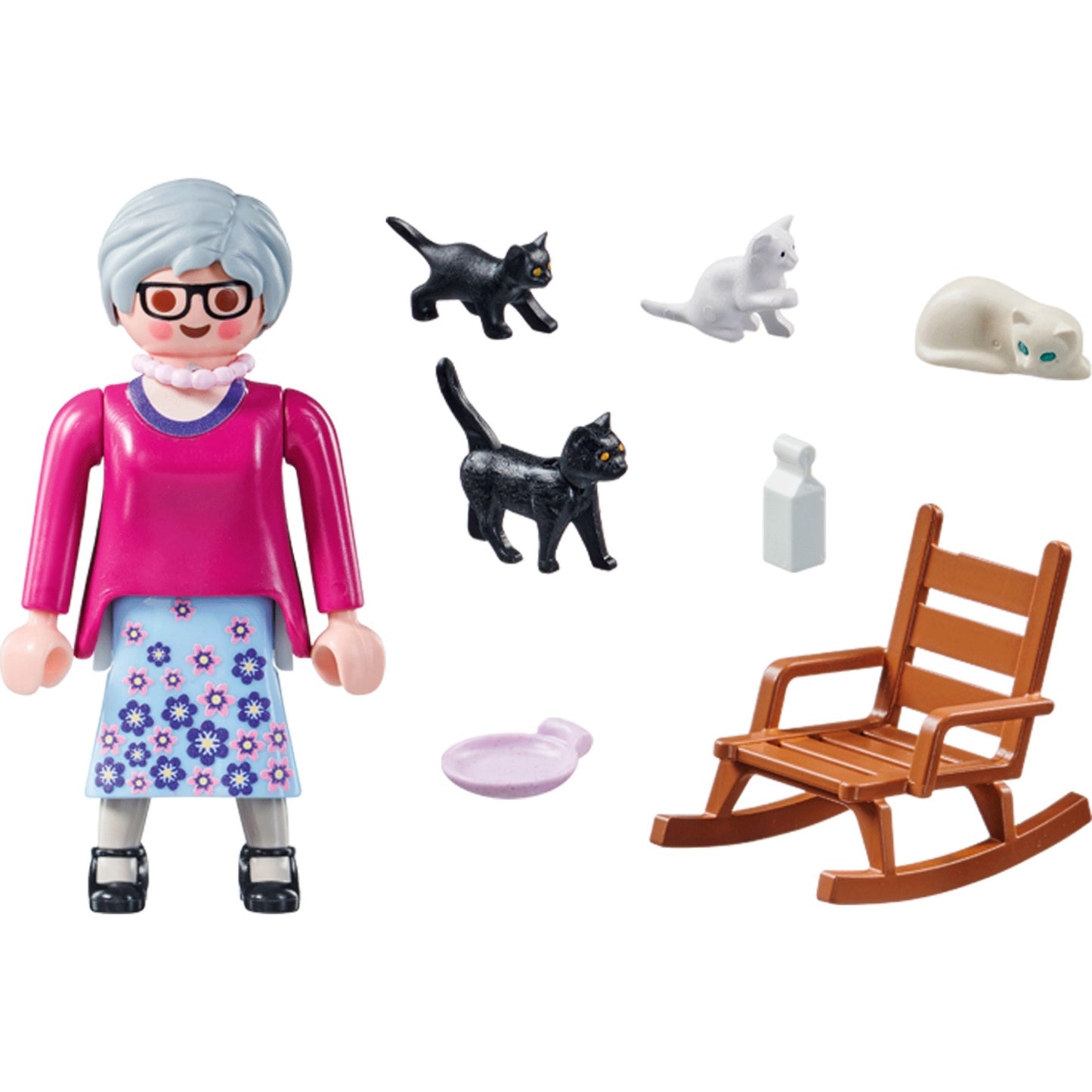 PLAYMOBIL 71172 specialPLUS Oma mit Katzen, Konstruktionsspielzeug