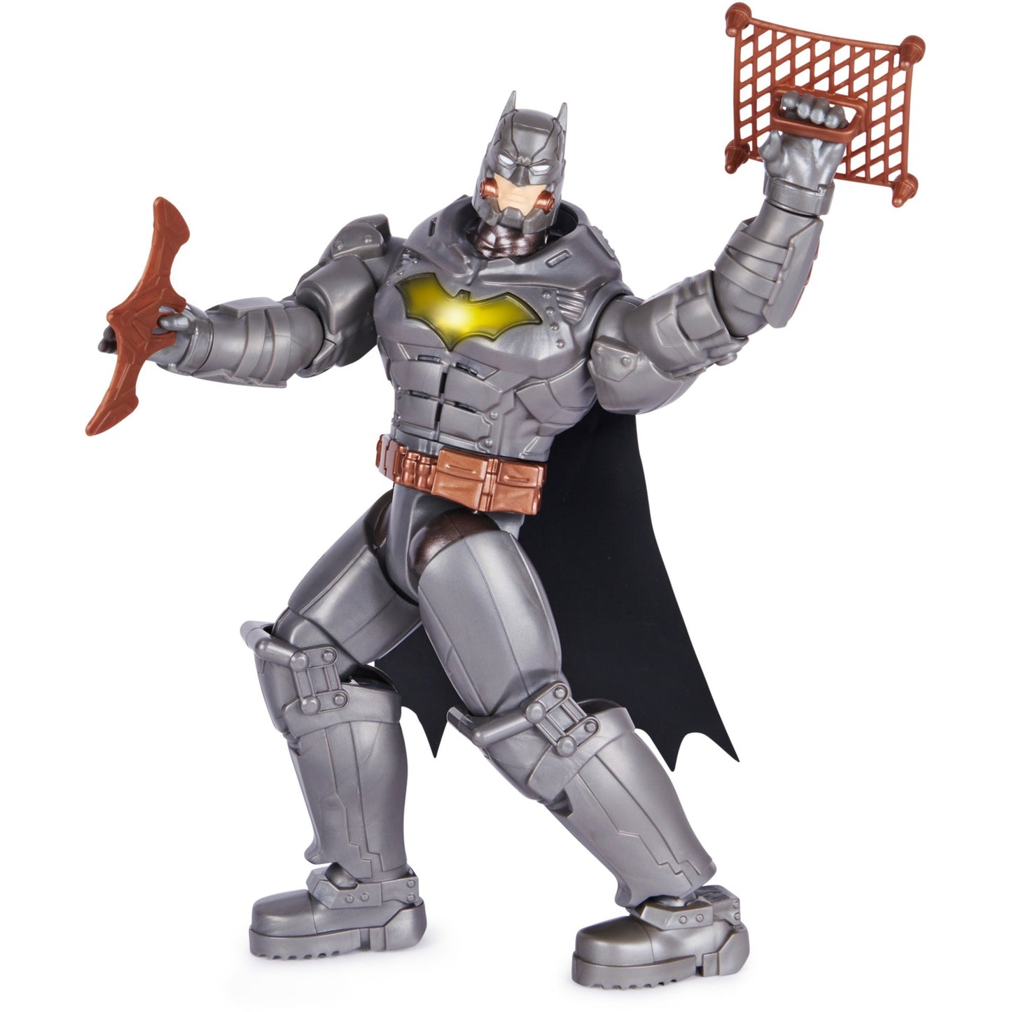 Spinmaster Batman 30 cm Deluxe-Actionfigur mit Schlag- und Wurffunktion (5 Ausrüstungsgegenstände, Licht- und Soundeffekte)