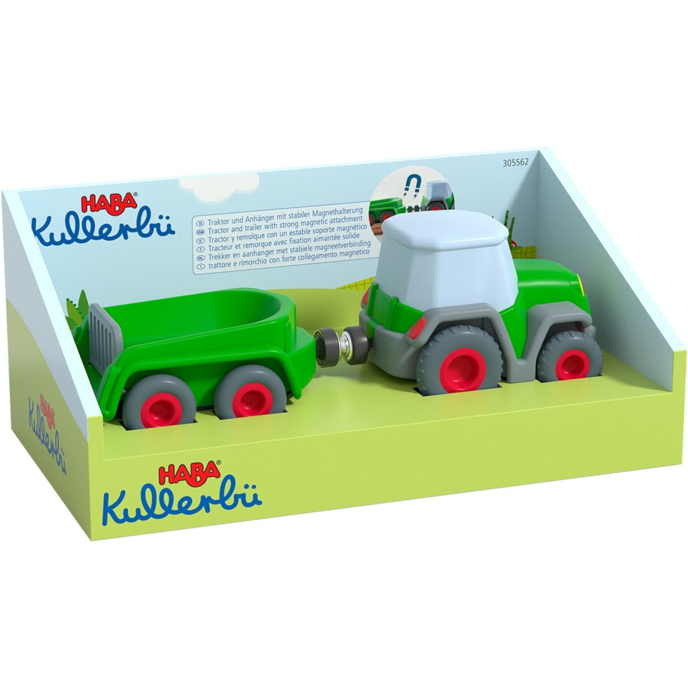 HABA Kullerbü - Traktor mit Anhänger, Spielfahrzeug