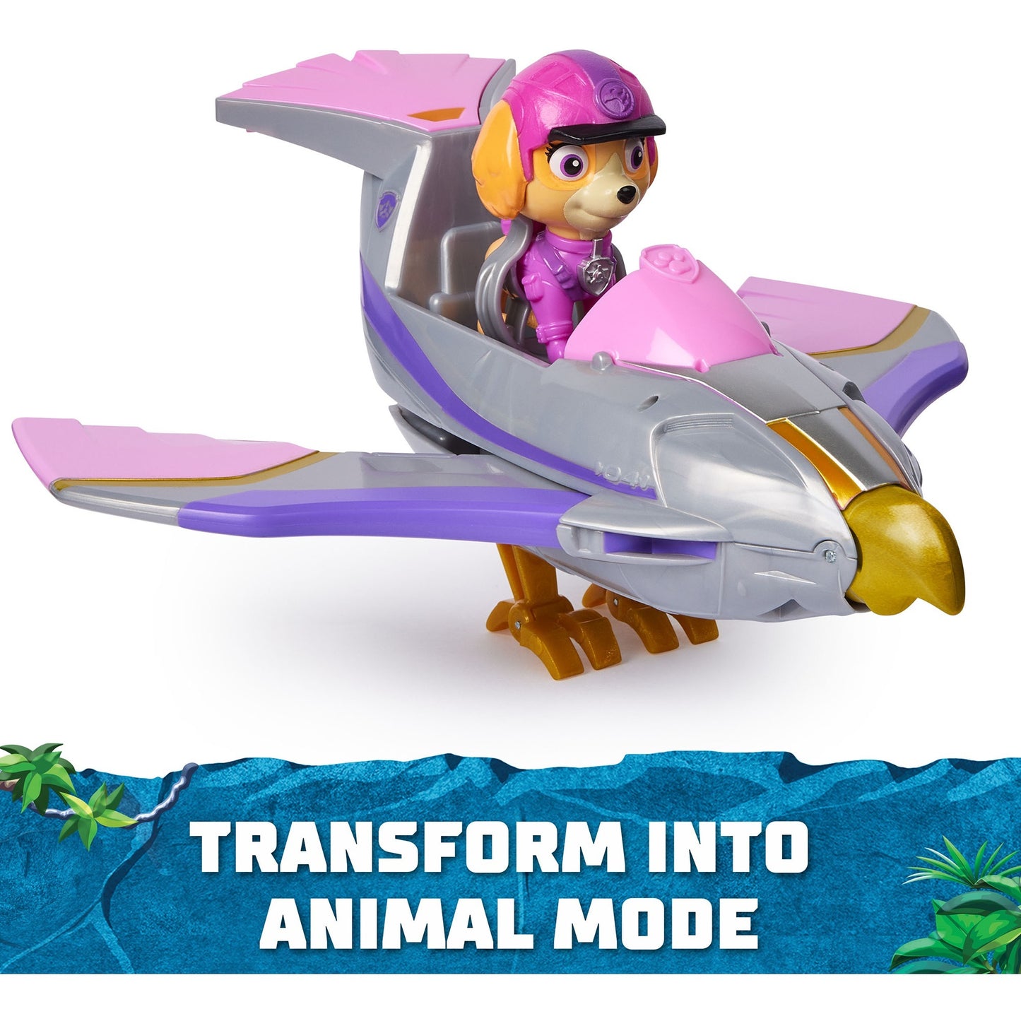 Spin Master Paw Patrol Jungle Pups - Falken-Fahrzeug mit Skye-Figur, Spielfahrzeug