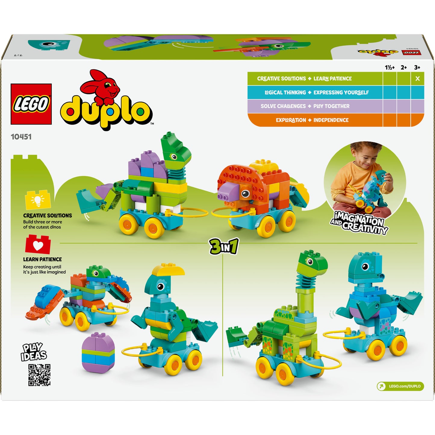 10451 DUPLO Town Dinos auf Rädern 3-in-1-Set, Konstruktionsspielzeug