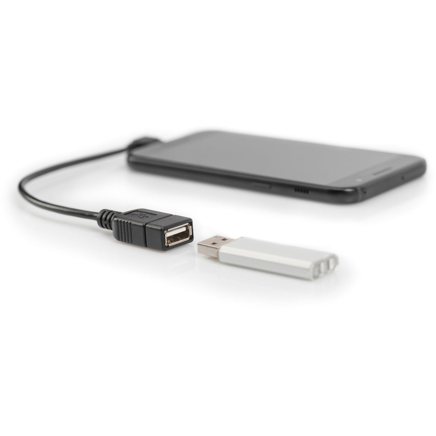 USB 2.0 Adapter, Micro USB Stecker 90° > USB-A Buchse