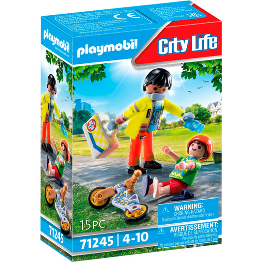 PLAYMOBIL 71245 City Life - Sanitäter mit Patient, Konstruktionsspielzeug