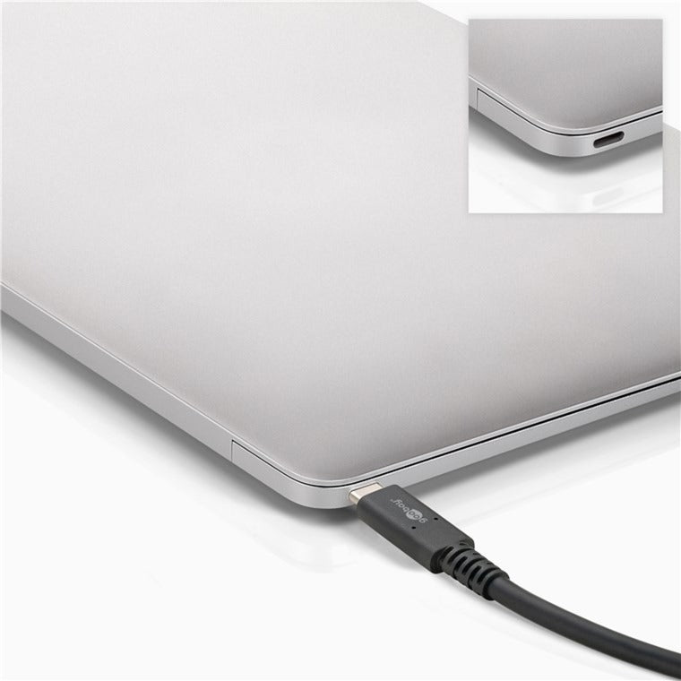 Goobay USB4 Gen 3x2 Kabel, USB-C Stecker > USB-C Stecker (schwarz, 1 Meter, PD, Laden mit bis zu 100 Watt)