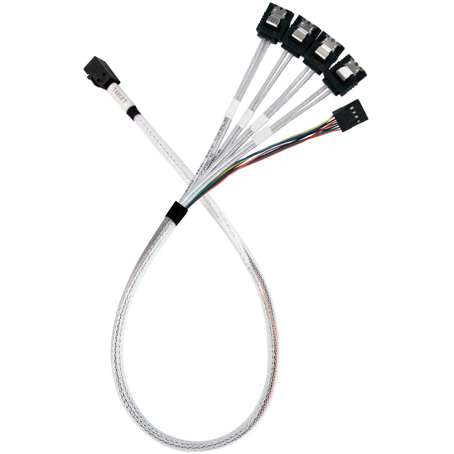 Adapterkabel SST-CPS05-RE, mini-SAS SFF 8643 > 4x SATA
