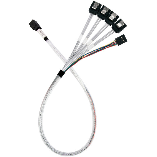 Adapterkabel SST-CPS05-RE, mini-SAS SFF 8643 > 4x SATA
