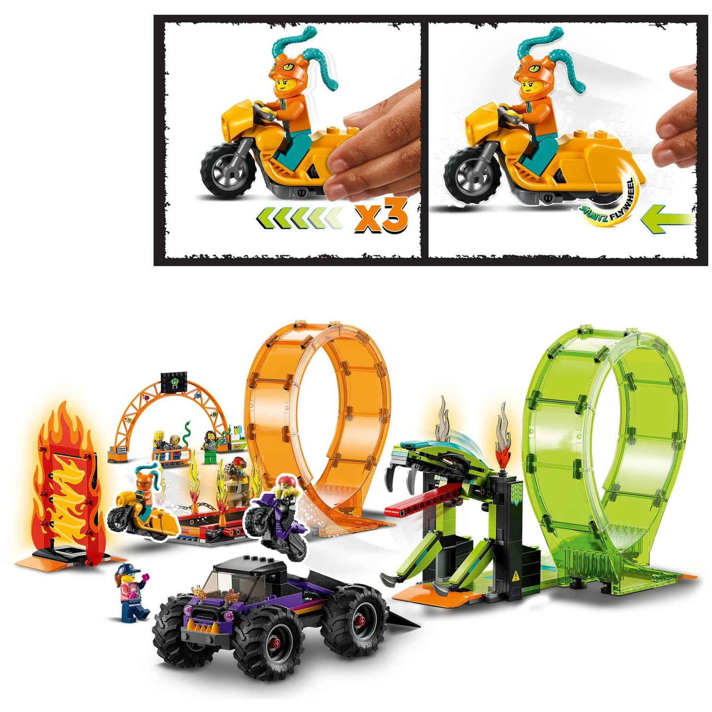 LEGO 60339 City Stuntz Stuntshow-Doppellooping Set, Konstruktionsspielzeug