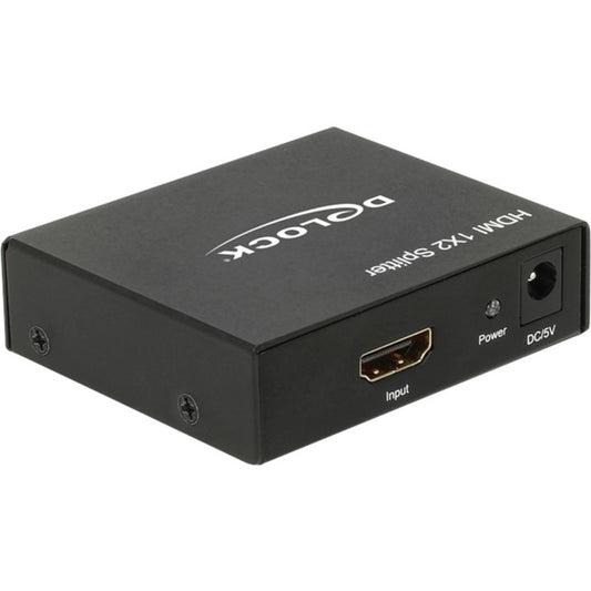 DeLOCK Splitter HDMI Buchse > 2x HDMI Buchse 4K, HDMI Splitter (schwarz)
