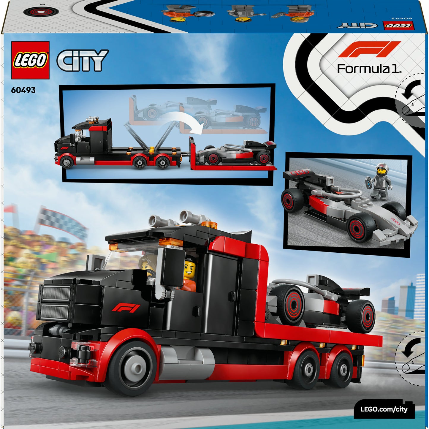 60493 City F1 Truck mit Audi F1 Rennwagen, Konstruktionsspielzeug