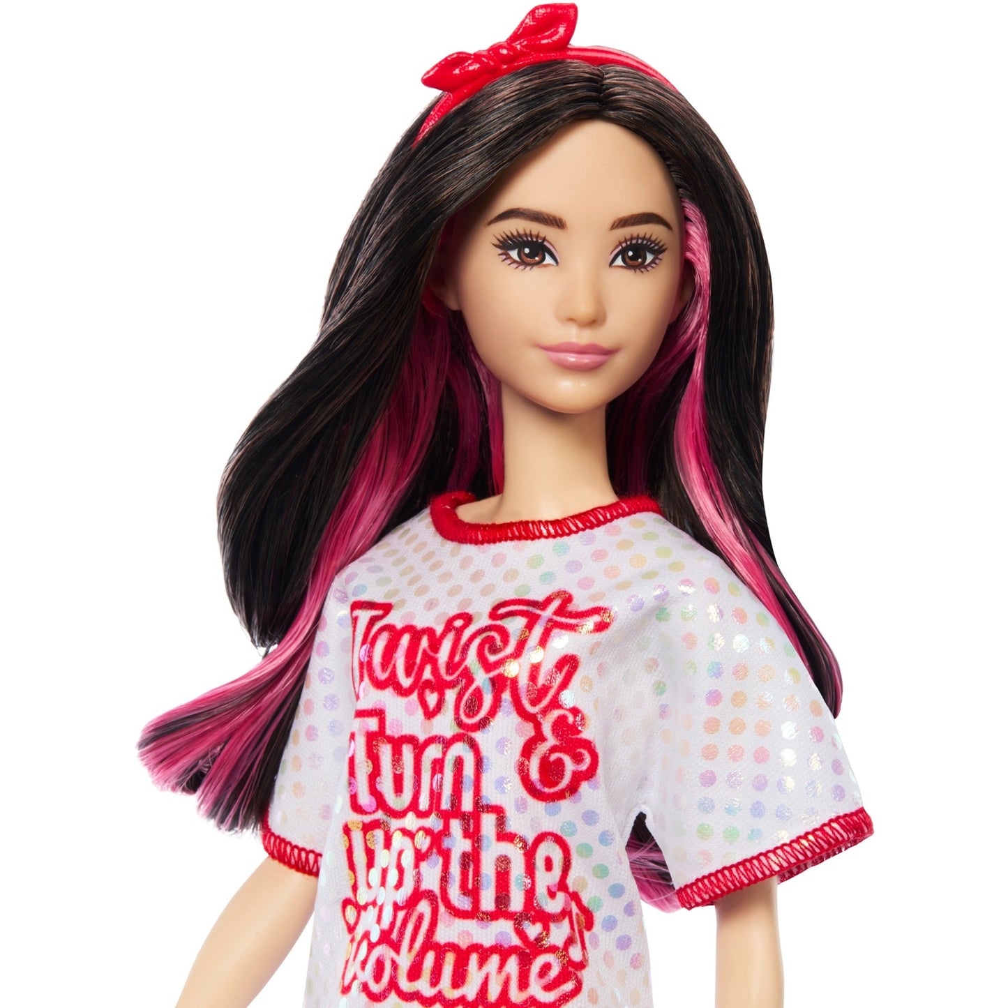 Barbie Barbie Fashionistas-Puppe mit weissem T-Shirt-Kleid