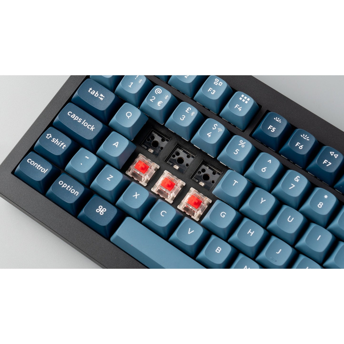 Keychron V3 Max (schwarz/blaugrau, DE-Layout, Gateron Jupiter Red, Hot-Swap, RGB)