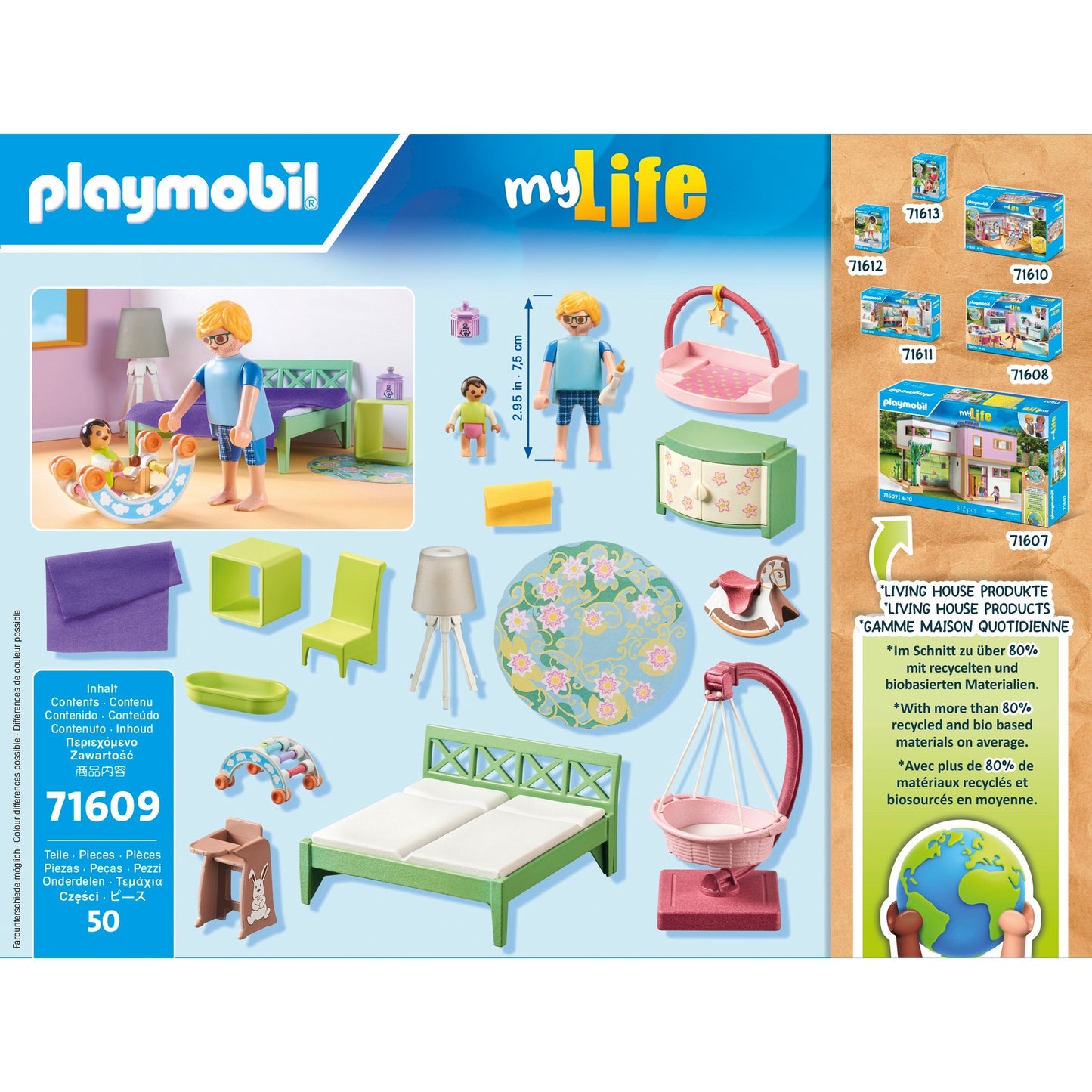 PLAYMOBIL 71609 My Life Schlafzimmer mit Babyspielecke, Konstruktionsspielzeug
