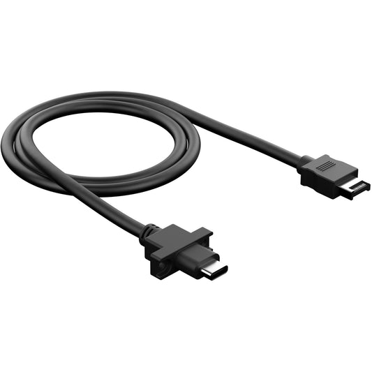 Fractal Design USB 3.2 Gen 2 Adapter, USB Key-A Header > USB-C, Model D (schwarz, 67cm)