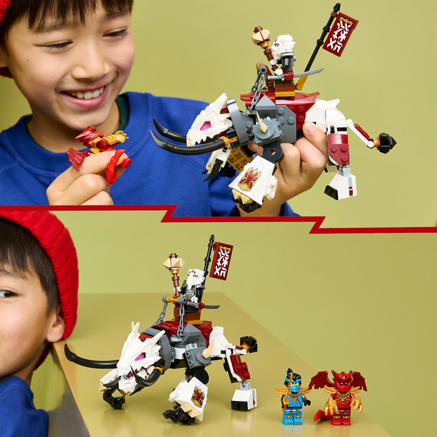71863 Ninjago Zilvar auf seinem Drachentier Grimtak, Konstruktionsspielzeug