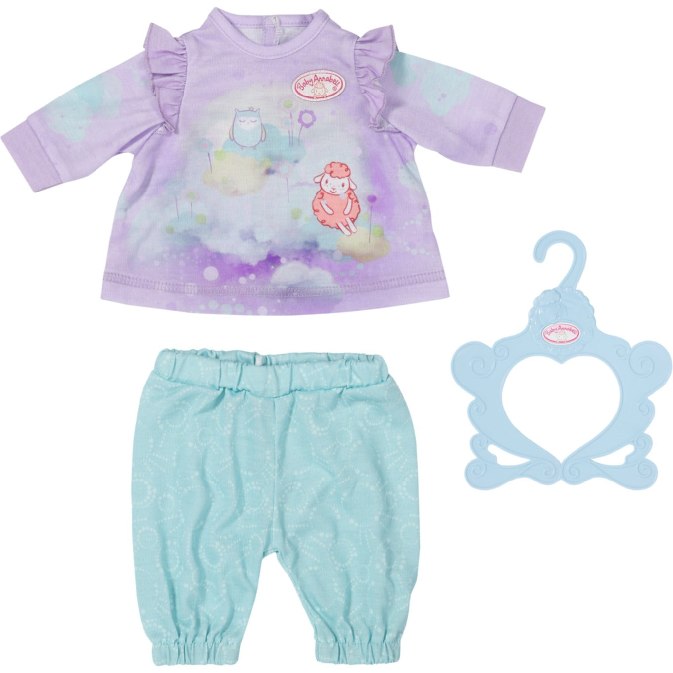 ZAPF Creation Baby Annabell® Sweet Dreams Schlafanzug 43cm (Shirt und Hose. Inklusive Kleiderbügel)