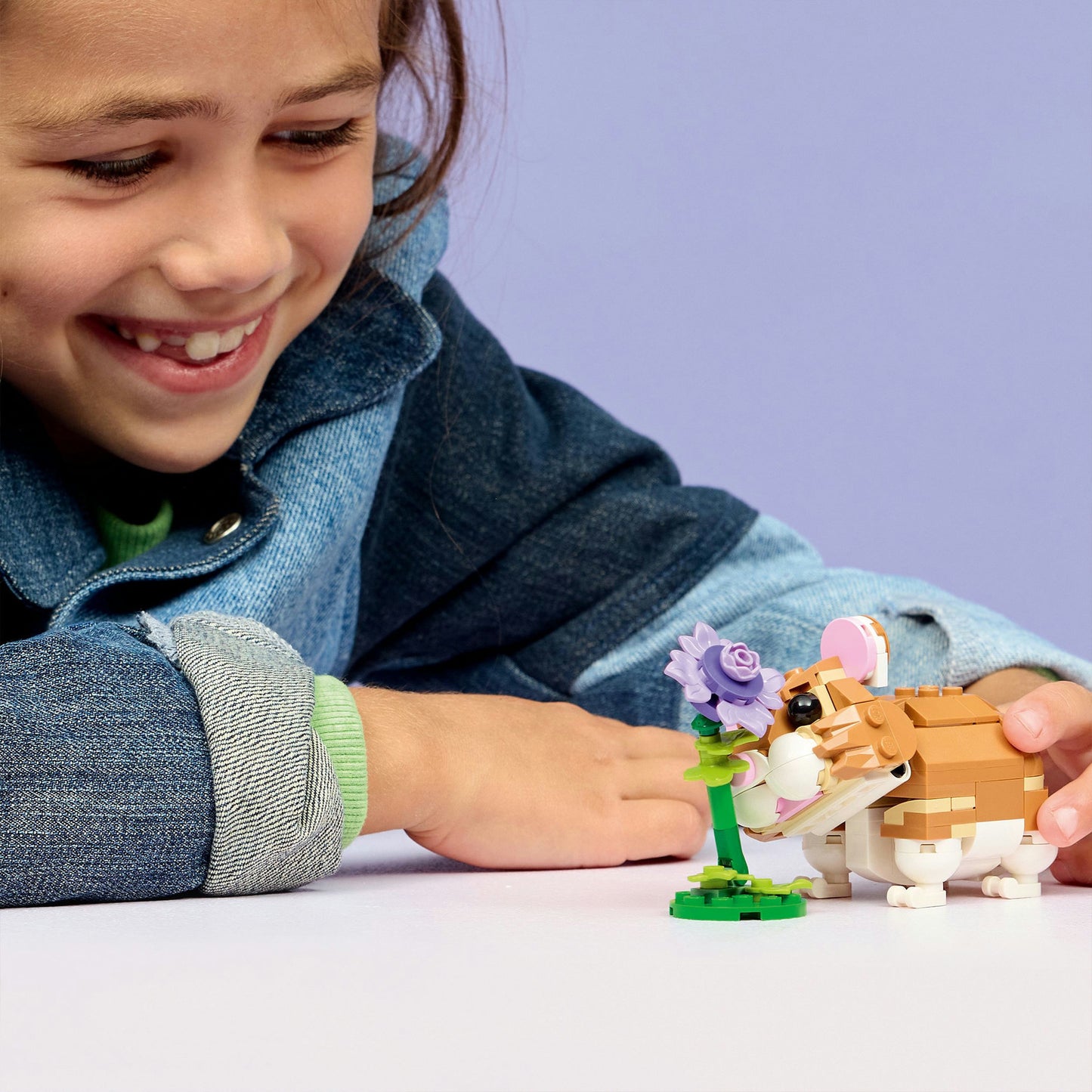 31376 Creator 3-in-1 Niedlicher Hamster mit Blume, Konstruktionsspielzeug
