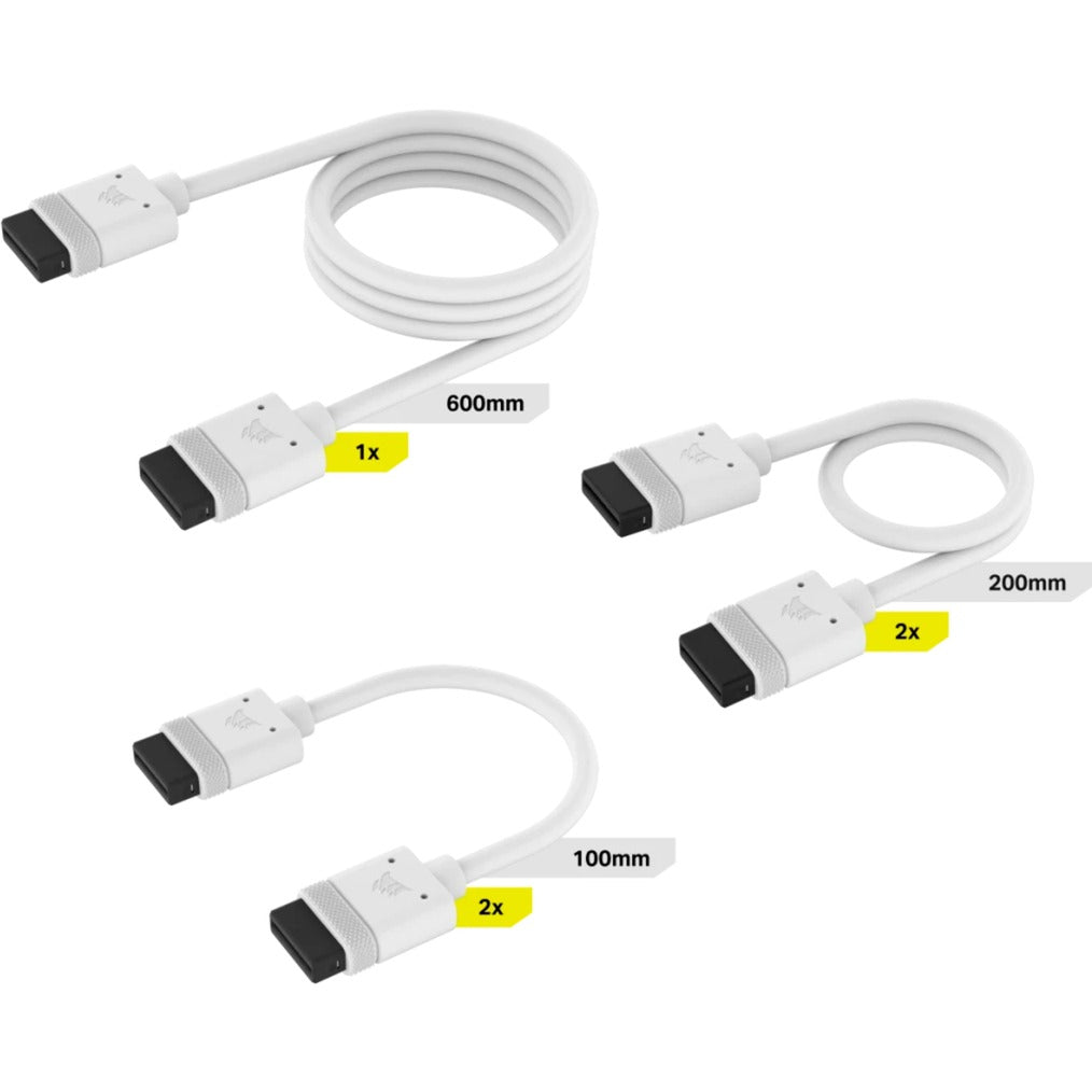 Corsair iCUE LINK Kabel-Kit, 600 / 200 / 100mm (weiss, 5-teilig)