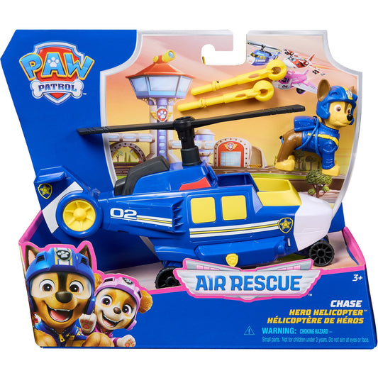 Paw Patrol Air Rescue - Chases Polizei-Rettungshubschrauber mit Geschoss-Abwurf und Chase Spielfigur , Spielfahrzeug