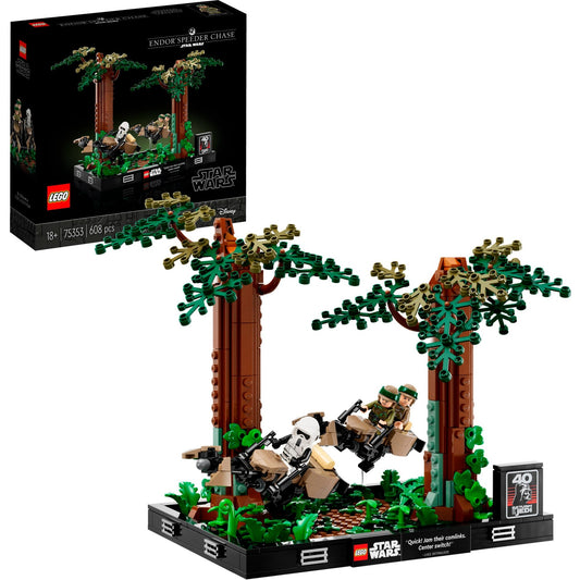 LEGO 75353 Star Wars Verfolgungsjagd auf Endor - Diorama, Konstruktionsspielzeug