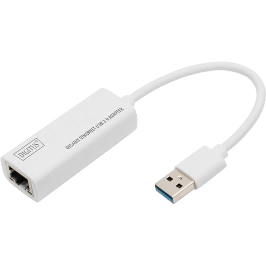 Digitus USB 3.2 Gen 1 Adapter, USB-A Stecker > RJ-45 Buchse (weiss, Gigabit LAN)