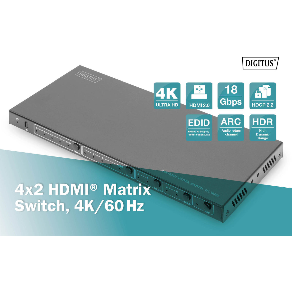 4K HDMI Switch, 4x2