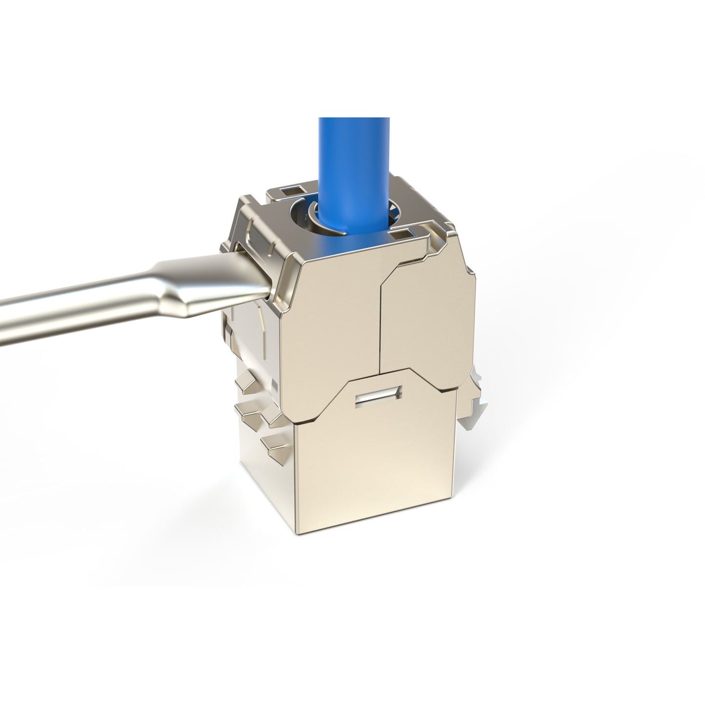CAT 6A Kompakt-Keystone Modul geschirmt werkzeugfrei, Keystone-Modul