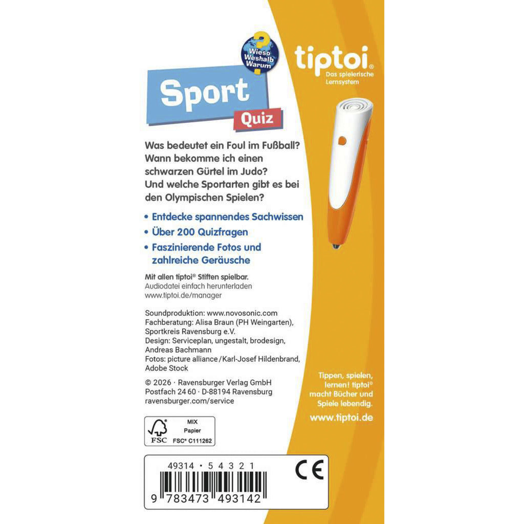 tiptoi Wieso? Weshalb? Warum? Quiz Sport, Lernbuch