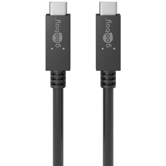 Goobay USB 3.2 Gen 2 Kabel, USB-C Stecker > USB-C Stecker (schwarz, 0,5 Meter, PD, Laden mit bis zu 100 Watt)