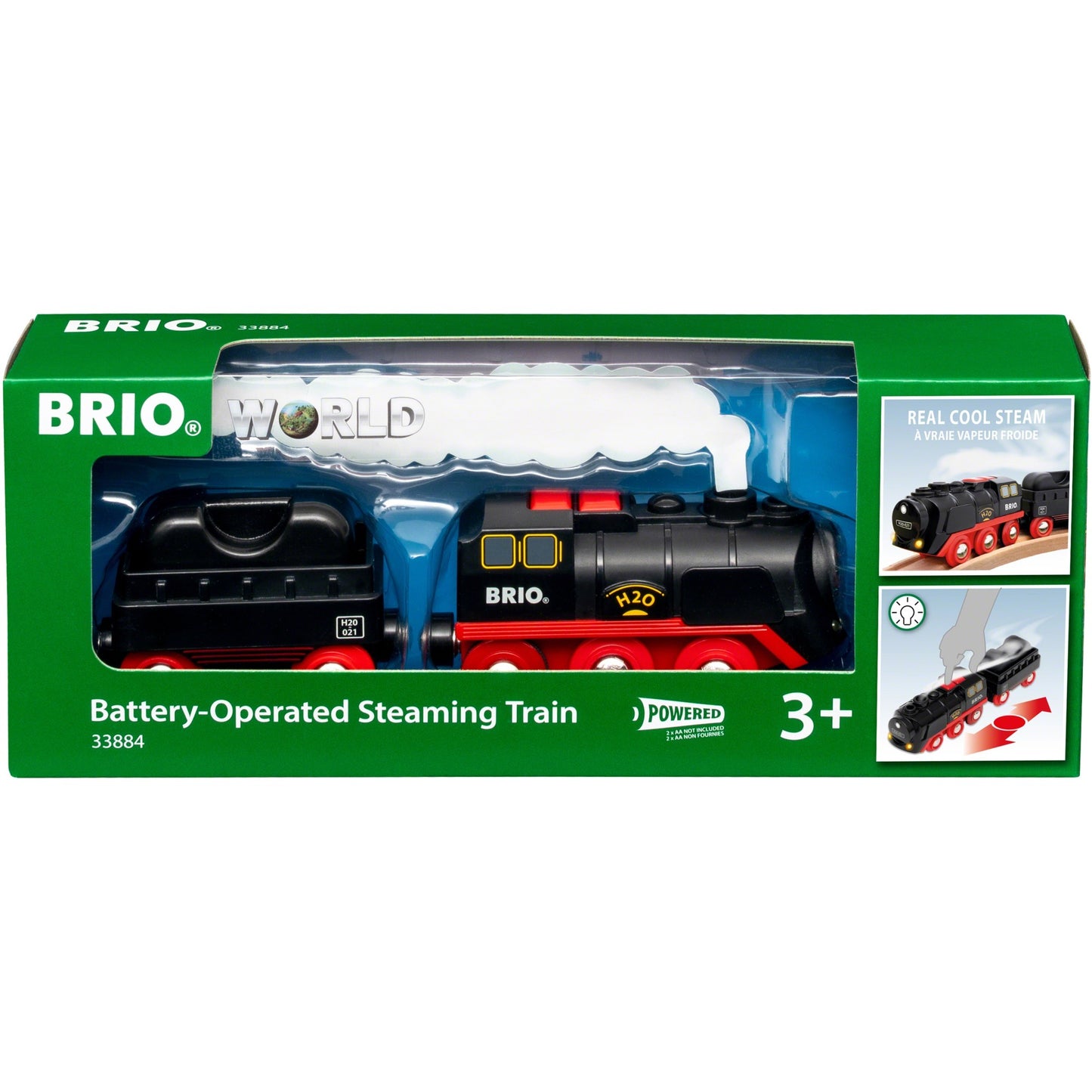 BRIO Batterie-Dampflok mit Wassertank (schwarz/rot)