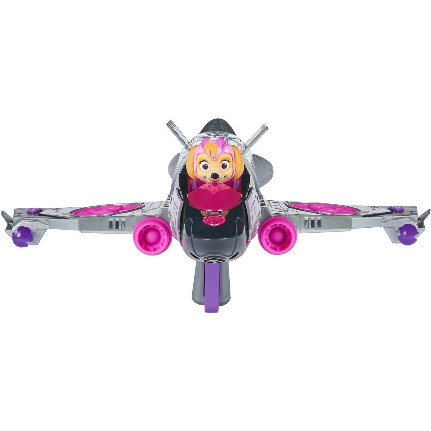 Spinmaster Paw Patrol: Der Mighty Kinofilm, Skyes Deluxe Superhelden-Jet inkl. Skye Figur (silber/rosa)