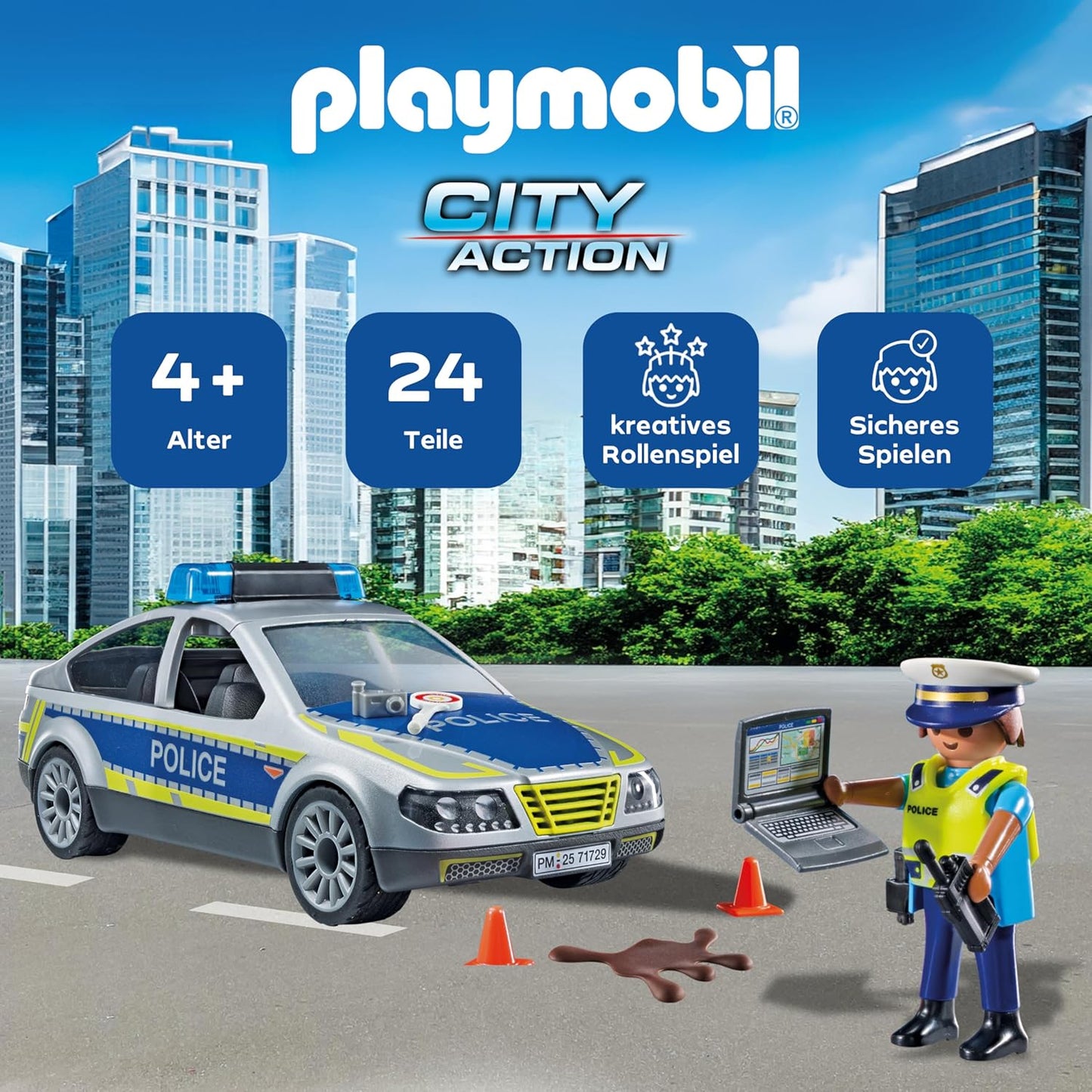 71729 Action Heroes Polizei Streifenwagen, Konstruktionsspielzeug