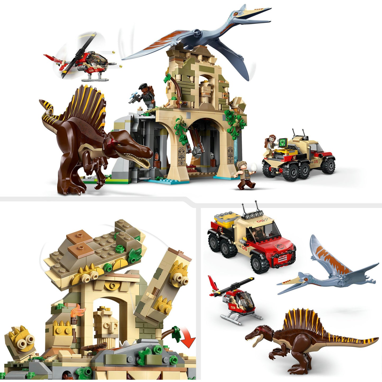 76976 Jurassic World Spinosaurier & Quetzalcoatlus: Hubschrauber-Einsatz, Konstruktionsspielzeug