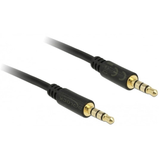 DeLOCK Audiokabel Klinke 3,5mm 4Pin > 3,5mm Stecker 4Pin (schwarz, 3 Meter)