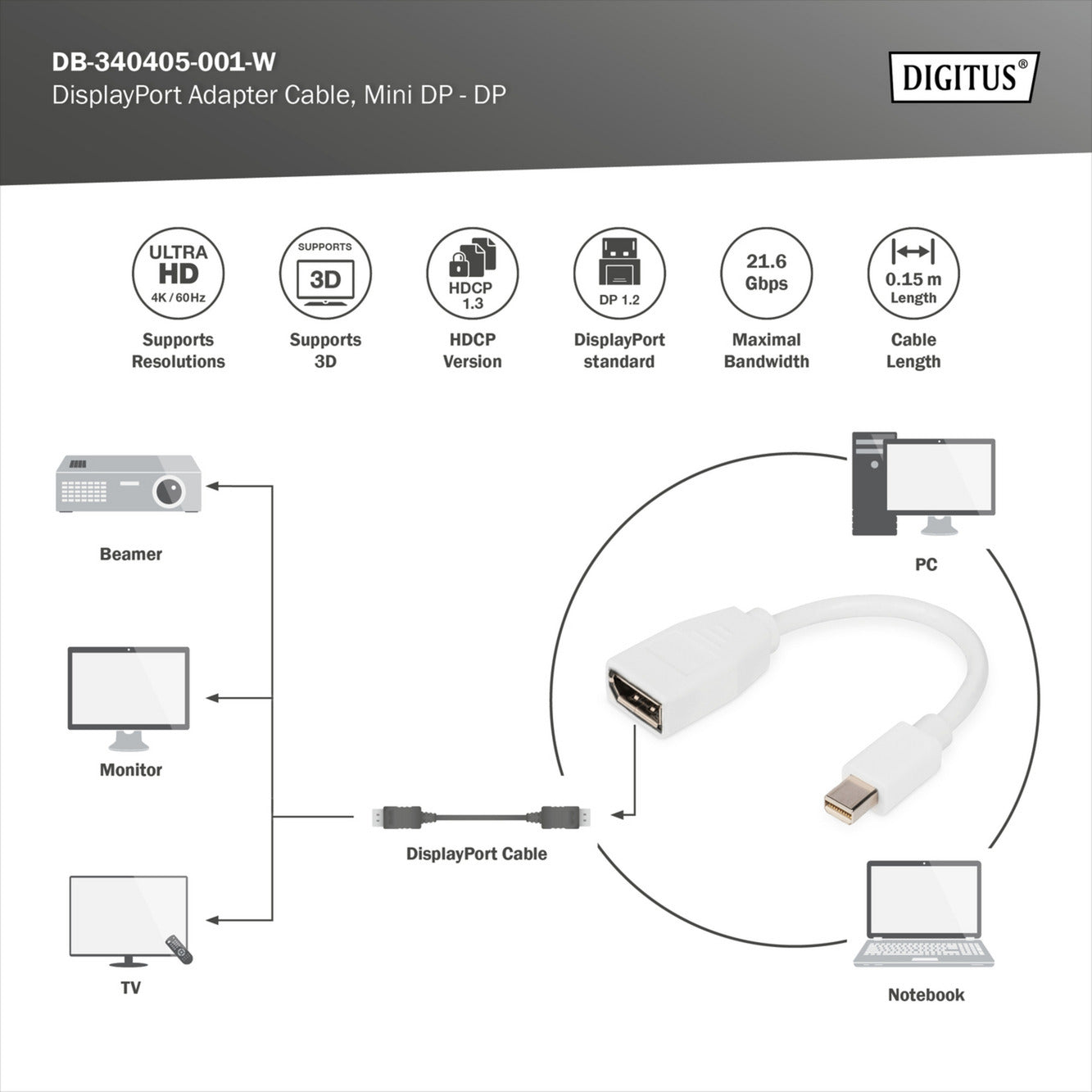 DisplayPort Adapterkabel