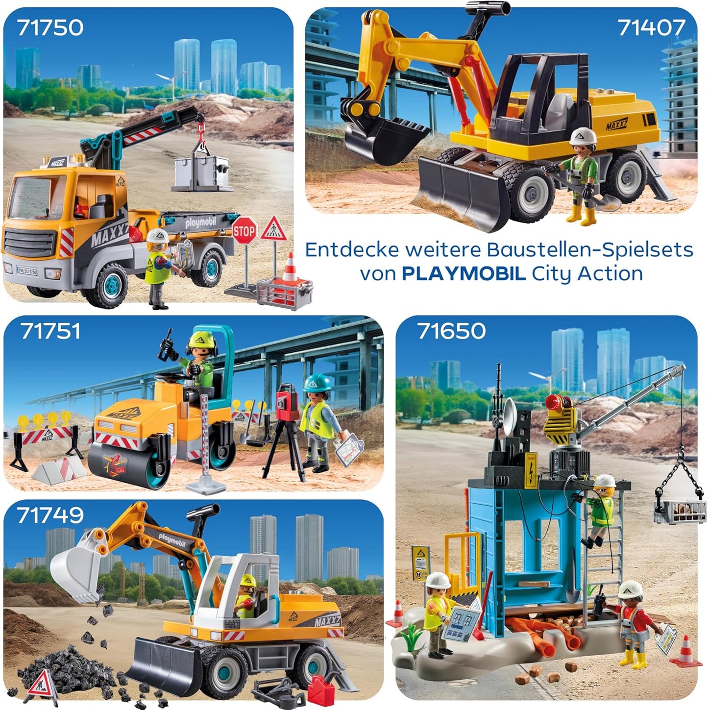 71750 Action Heroes Baustellen-LKW mit Kran, Konstruktionsspielzeug