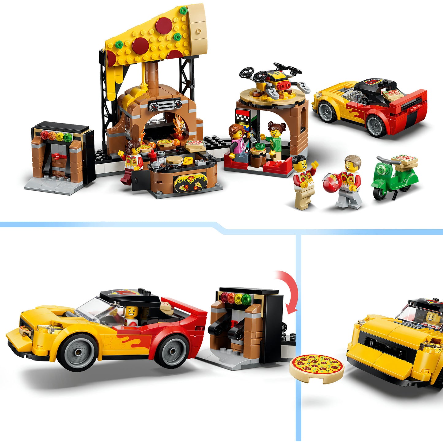 60496 City Pizza-Liefererlebnis mit Fahrzeugen, Konstruktionsspielzeug