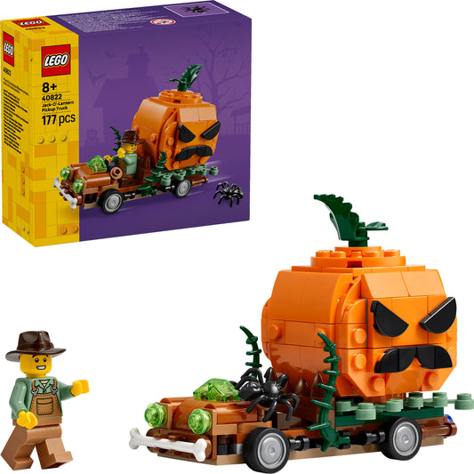 40822 Pickup mit Halloweenkürbis, Konstruktionsspielzeug