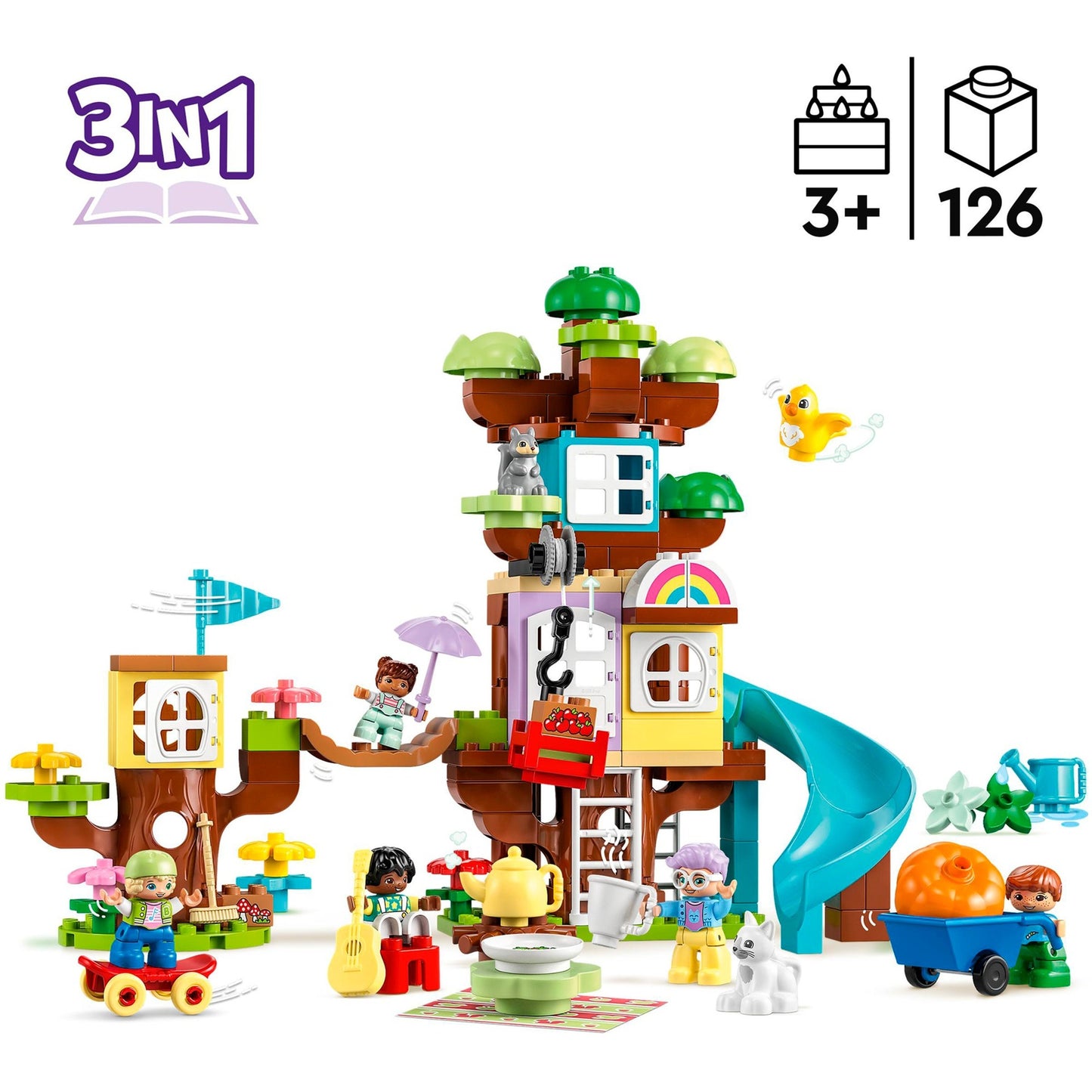 LEGO 10993 DUPLO 3-in-1-Baumhaus, Konstruktionsspielzeug