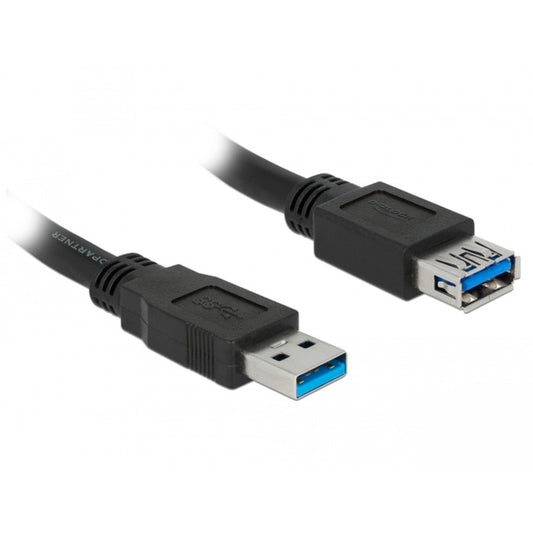 DeLOCK USB 3.2 Gen 1 Verlängerungskabel, USB-A Stecker > USB-A Buchse (schwarz, 3 Meter, SuperSpeed)