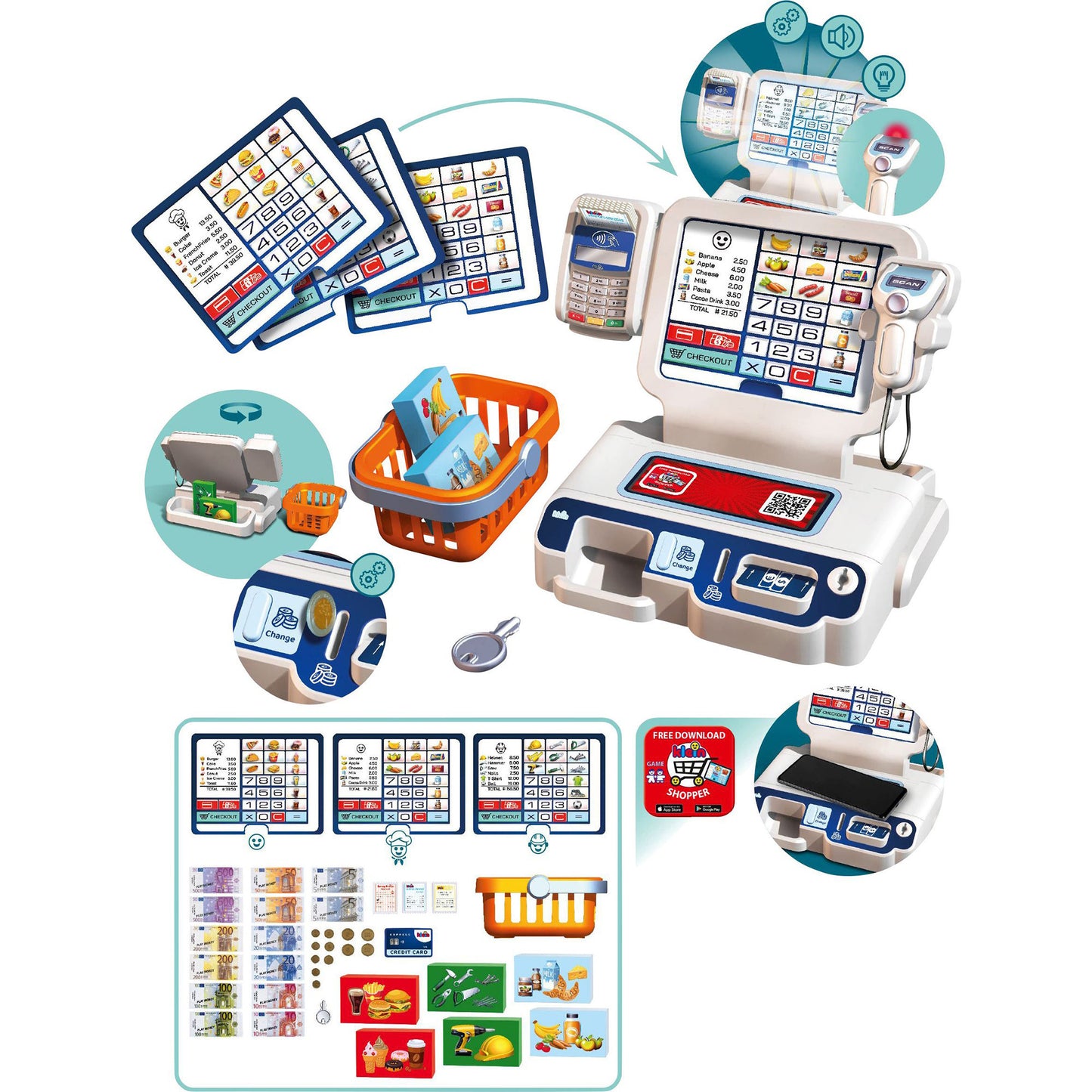 My Market Selbstbedienungskassenstation mit Licht und Sound, Kaufladen