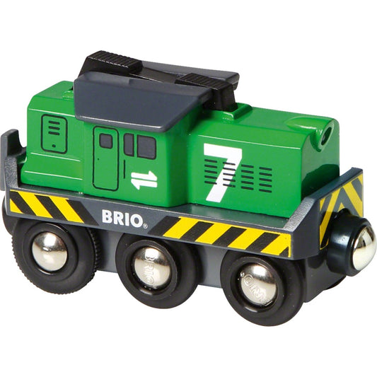 BRIO World Batterie-Frachtlok (grün)