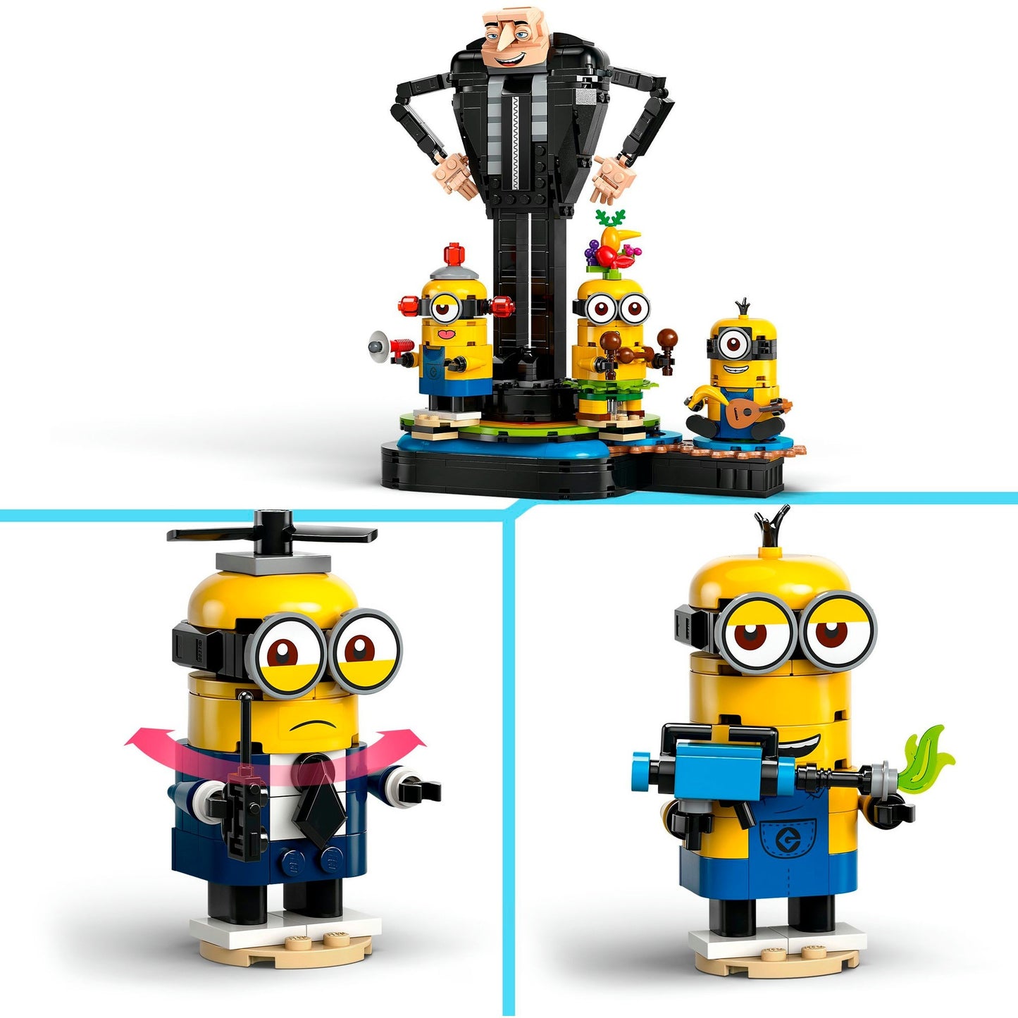 LEGO 75582 Minions Gru und die Minions aus LEGO Steinen, Konstruktionsspielzeug