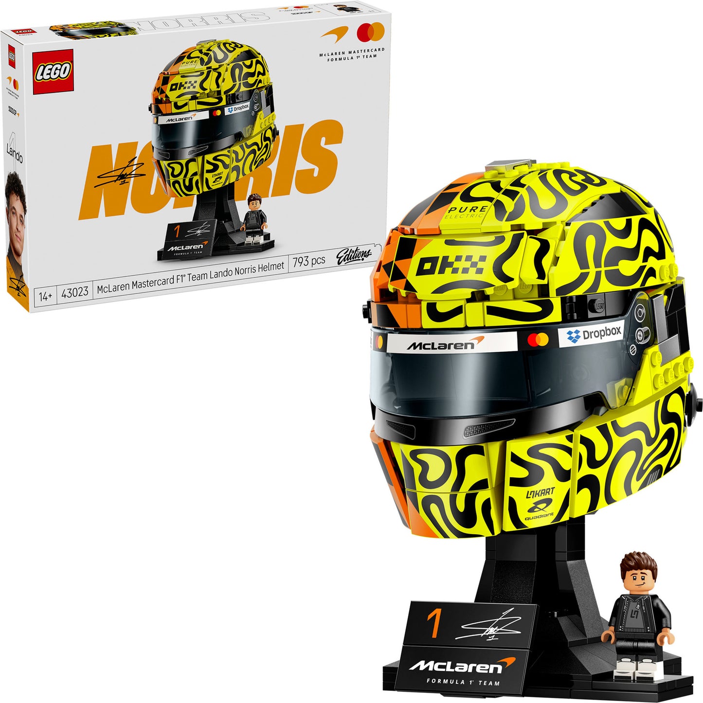 43023 Editions McLaren Mastercard F1 Team Lando Norris Helm, Konstruktionsspielzeug