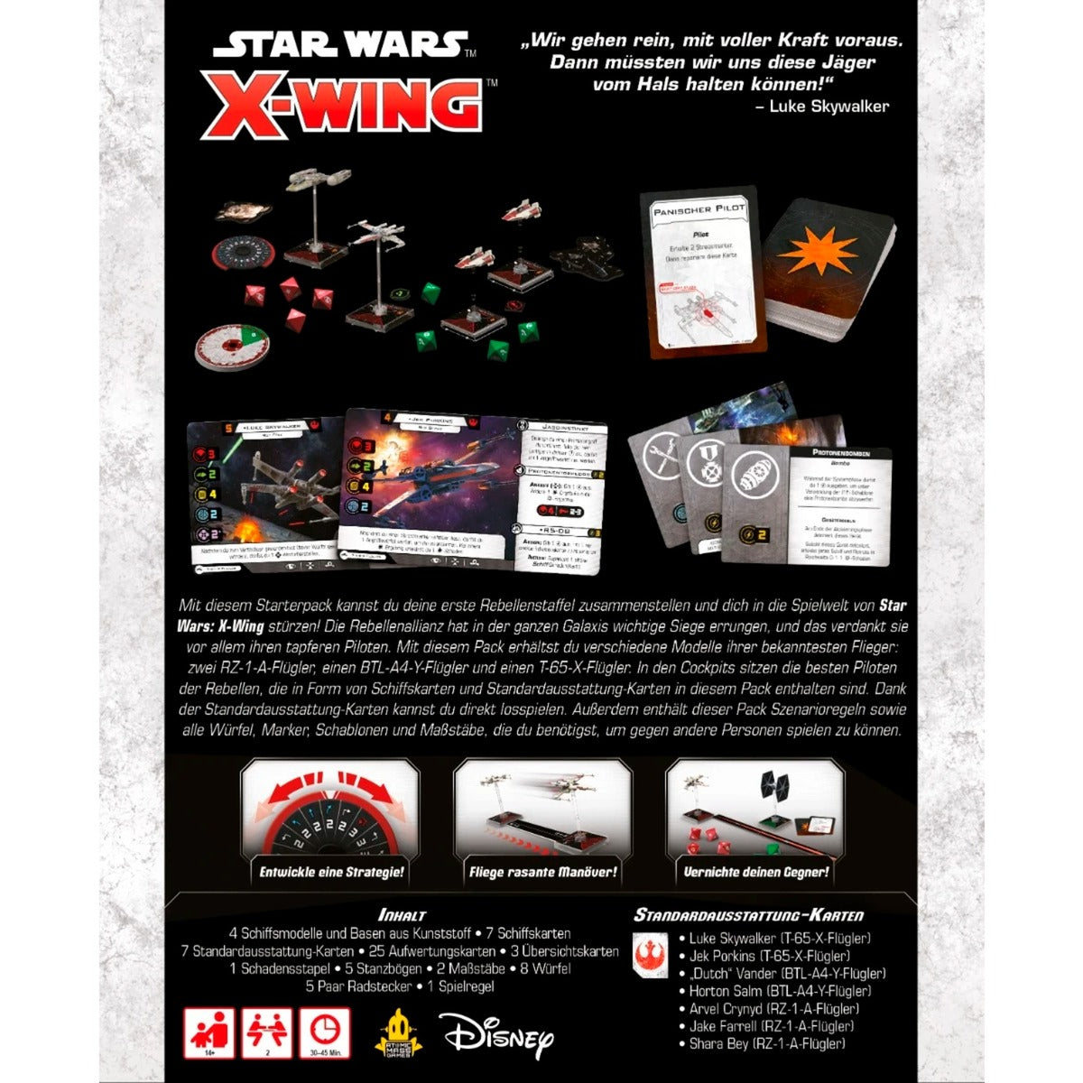 Asmodee Star Wars X-Wing 2. Edition - Rebellenallianz Staffel-Starterpack