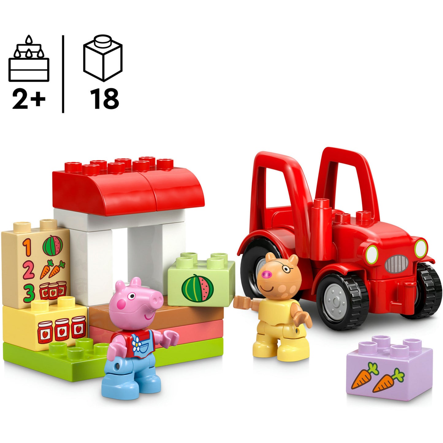 10468 DUPLO Peppa Wutz Traktor und Marktstand, Konstruktionsspielzeug