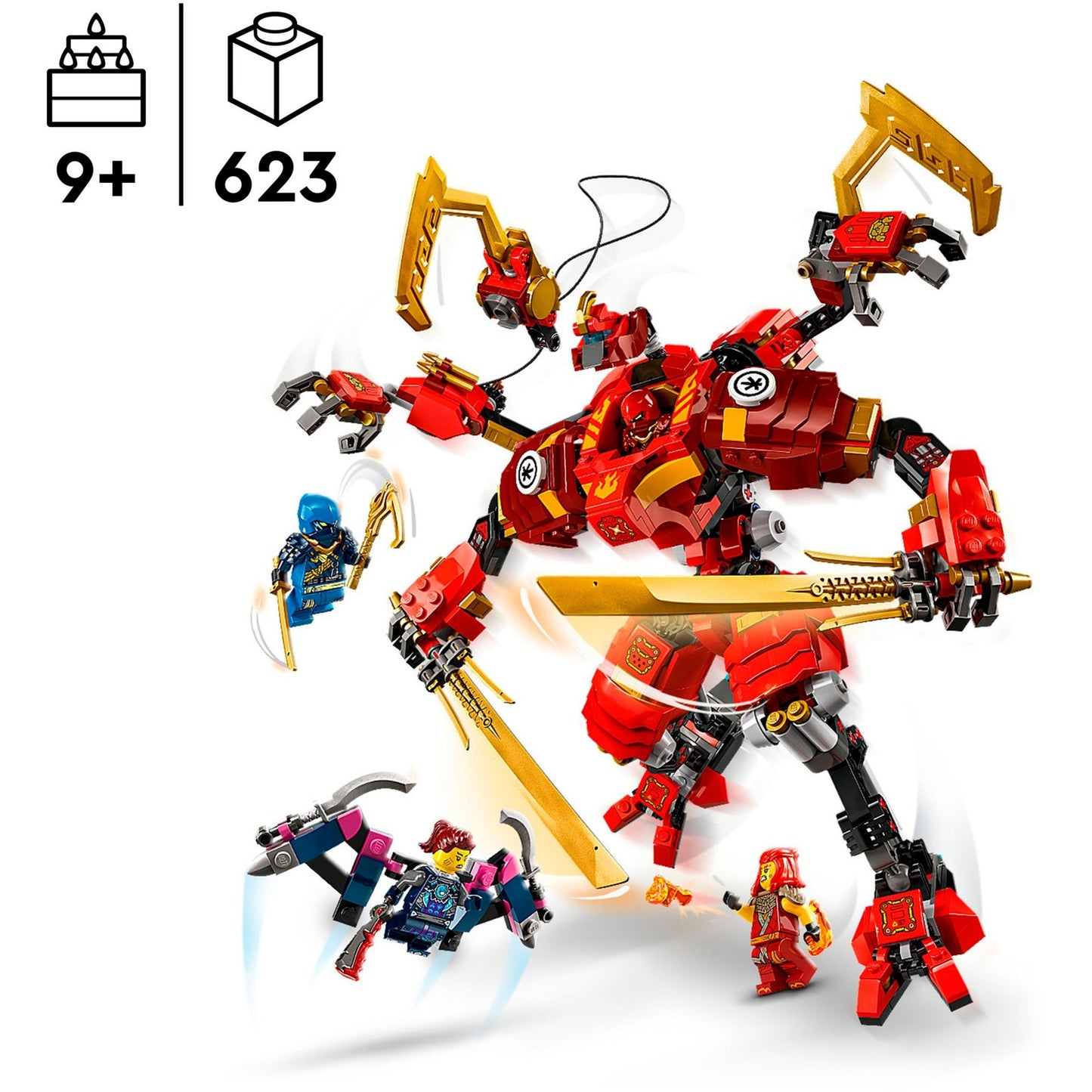 LEGO 71812 Ninjago Kais Ninja-Kletter-Mech, Konstruktionsspielzeug