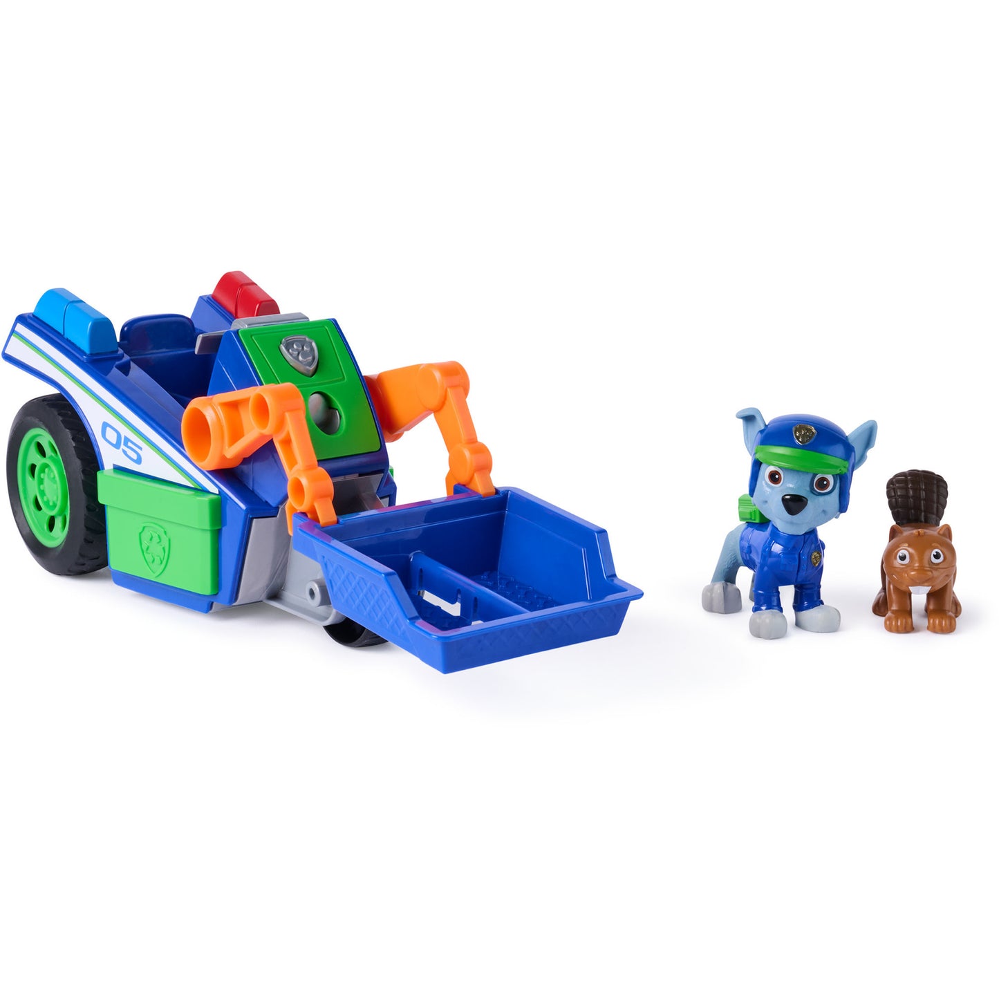 Paw Patrol - Search & Rescue: Rockys Recycling-Fahrzeug mit 2 Figuren, Spielfahrzeug