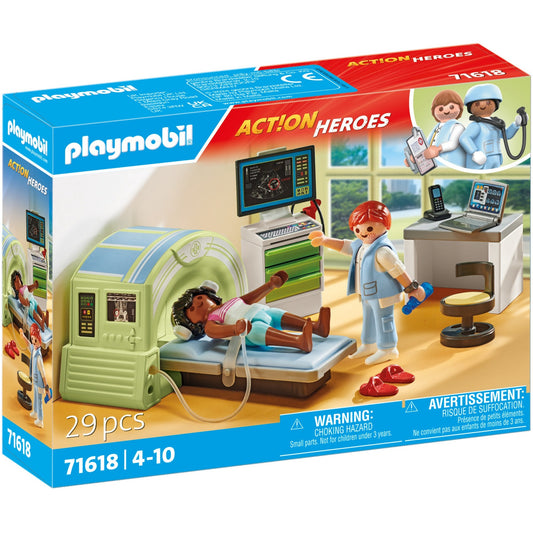 PLAYMOBIL 71618 Action Heroes MRT mit Patient, Konstruktionsspielzeug