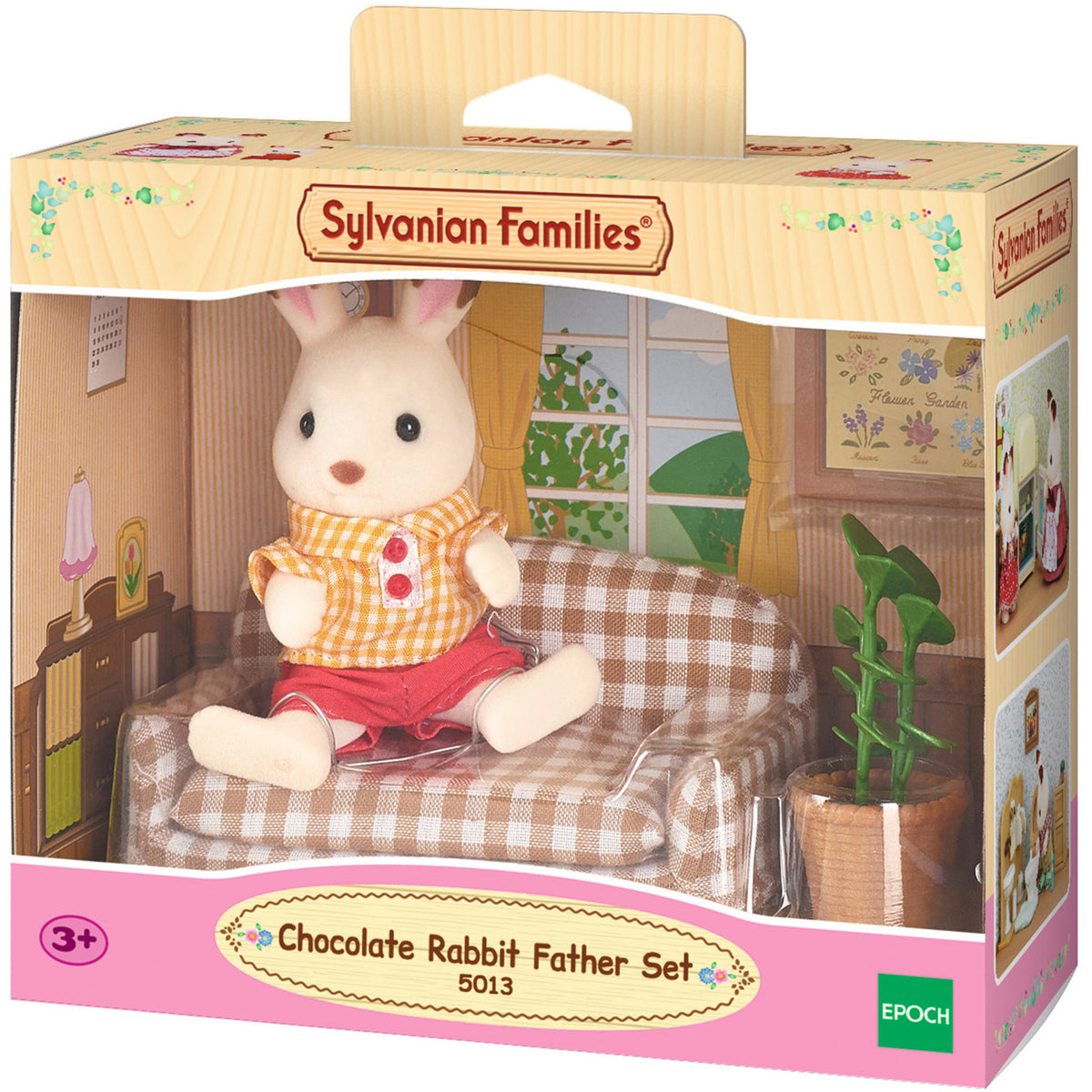 Sylvanian Families - Schokoladenhasen Vater Wohnzimmer Set, Konstruktionsspielzeug