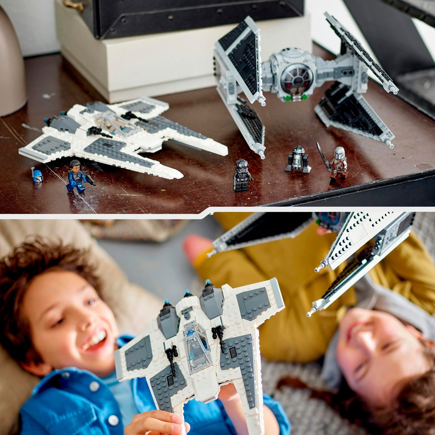 LEGO 75348 Star Wars Mandalorianischer Fang Fighter vs. TIE Interceptor, Konstruktionsspielzeug